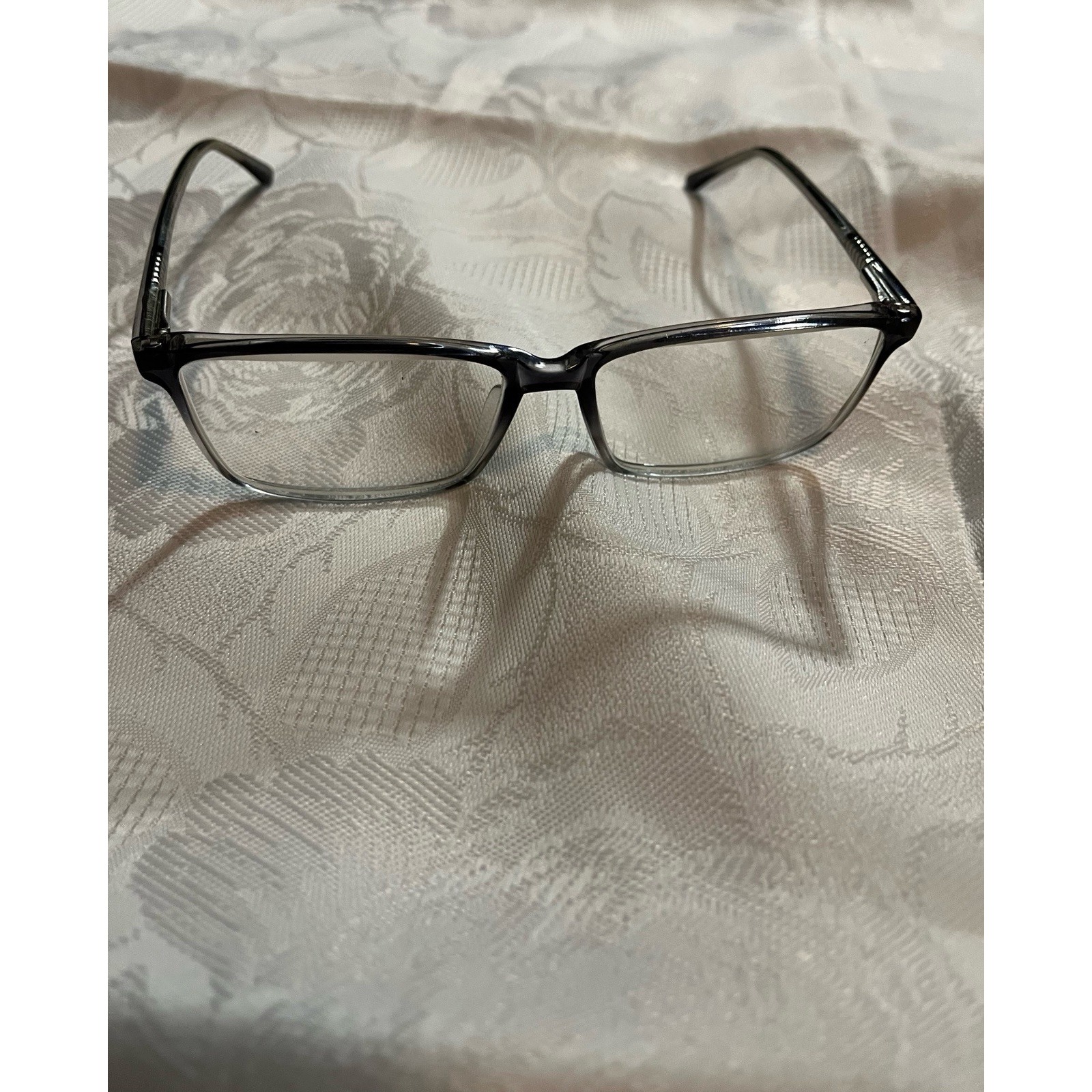 Men's Plastic Rectangular Frames, Two Tone Grey